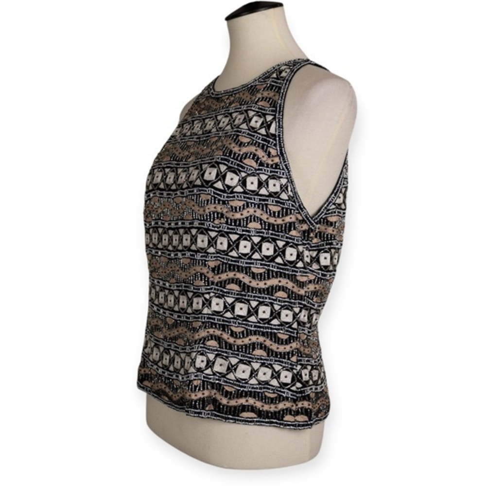 Chaudry Full Sequin Silk Top Art Deco Cocktail Glam Special Occasion Sz M NEW - Picture 5 of 11